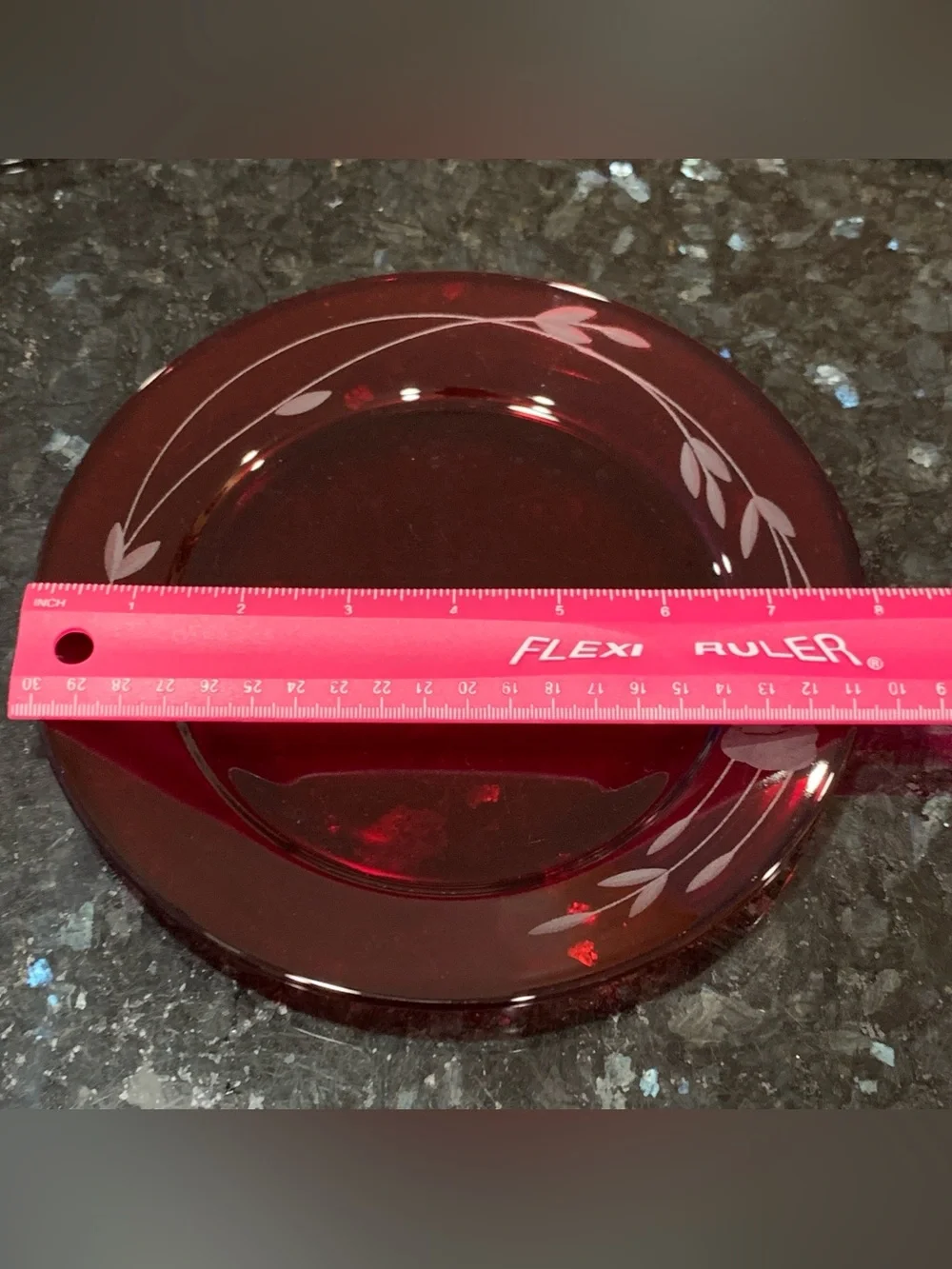 Vintage Princess House Heritage 8 in. Ruby Red Glass Plates Set of 4 France #639